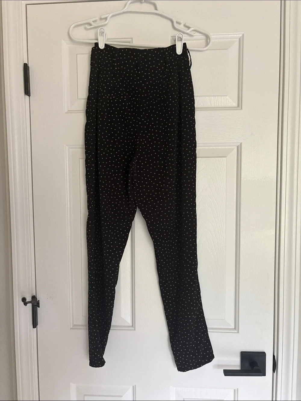 Forever 21 Black Silky Dress Pants with Tan Polka Dots - Picture 3 of 7